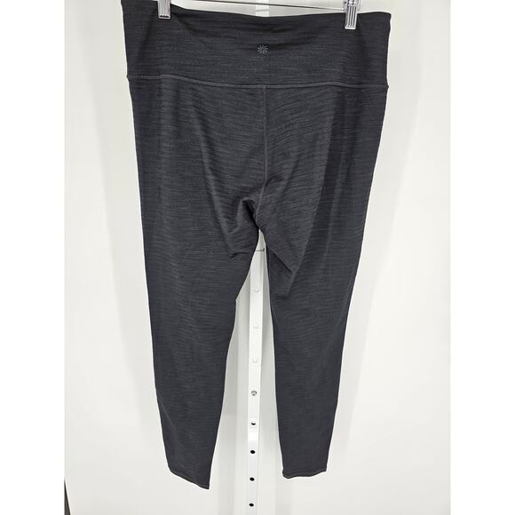Athleta Womens Sz L Mid Rise Pull On Athletic Leggings Heathered Black - Picture 4 of 4